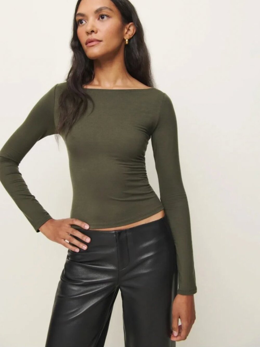 Reformation Wiley Knit Top, Green - Size S